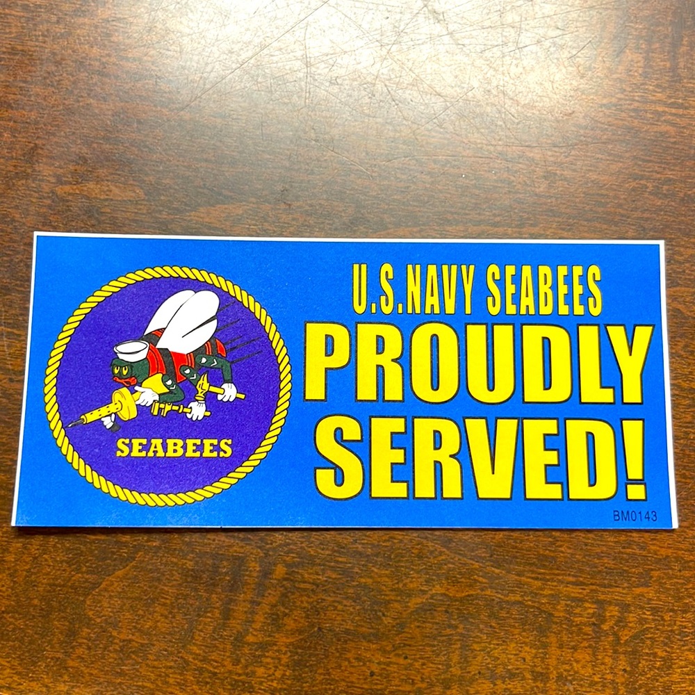 US Navy Seabees Proudly Served! Bumper sticker (purple)